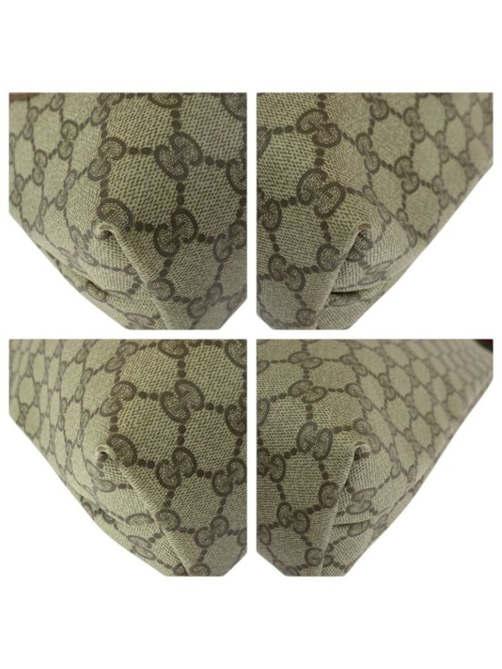 ★SOLD★ Gucci Vintage Sherry Line Beige Brown GG Supreme Canvas Leather Tote - Picture 3 of 9